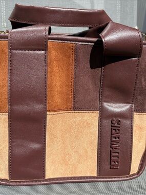 Steve Madden Brown Patchwork Leather & Suede crossbody